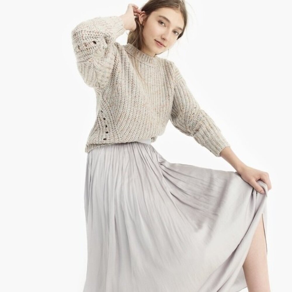 J. Crew Point Sur Chunky Ribbed Crewneck Sweater in Heather Sky XS